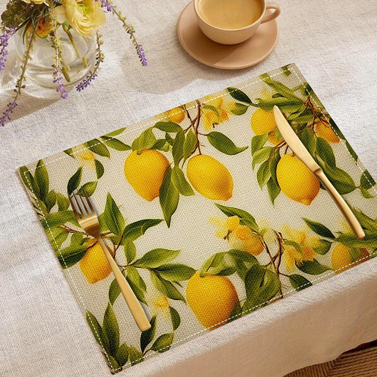 

4pcs Placemats Set - , Rectangular Table For Dining & , For Parties
