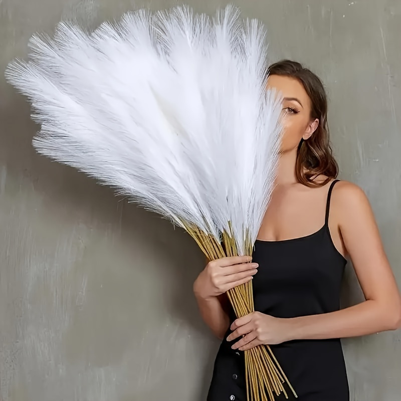 

10-piece Artificial Pampas Grass Decor – Faux Pompous Stems For Vase Fillers, Fluffy Tall Microfiber For Home Decor, Ideal For Floor Vases & Christmas Decoration