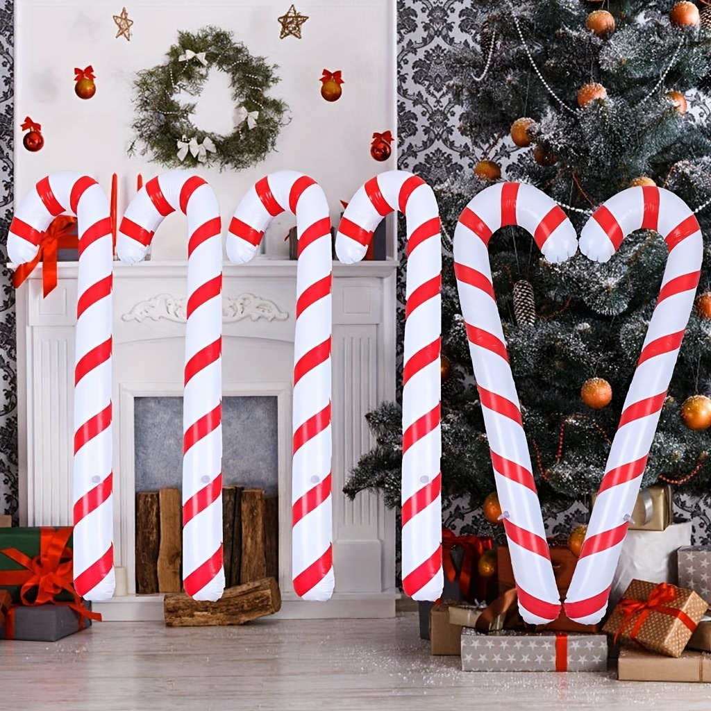 

1pc Inflatable - Decor, 88.9cm, Red & , Plastic, For Christmas & , / Use, Party Supplies