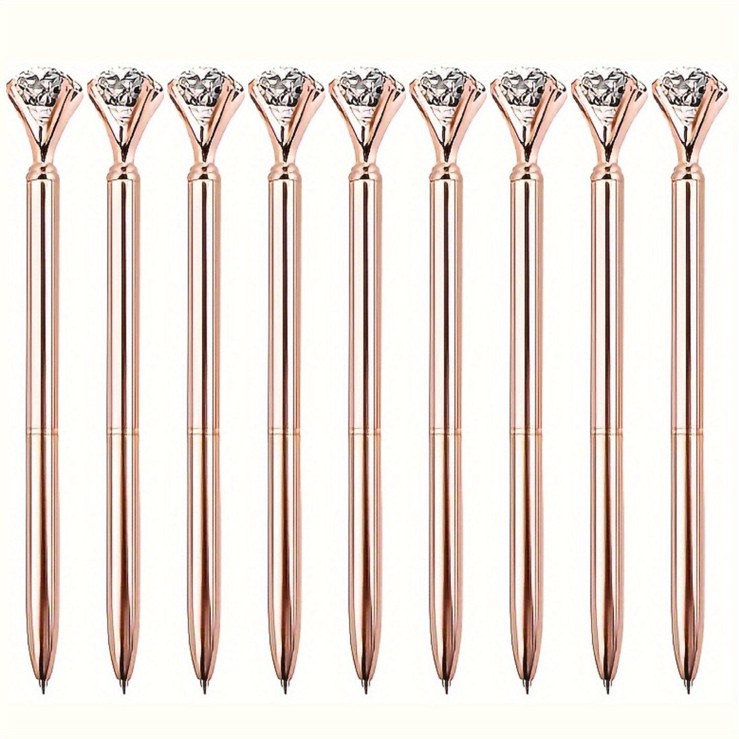 

Metal Ballpoint Pen Set With Large Top, Medium Point, Twist Closure, Round Body, For Office And Gift Use - Applicable To Age 14 And Up, Pack Of 9