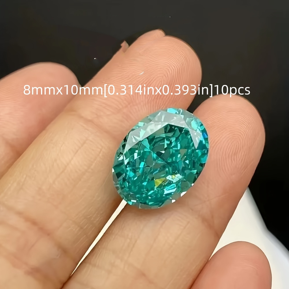 8mm X 10mm Oval Cut Blue Glass Crystal, For Jewelry Making, 10pcs High-quality Craft Glass Beads, Jewelry Additions And Parts
