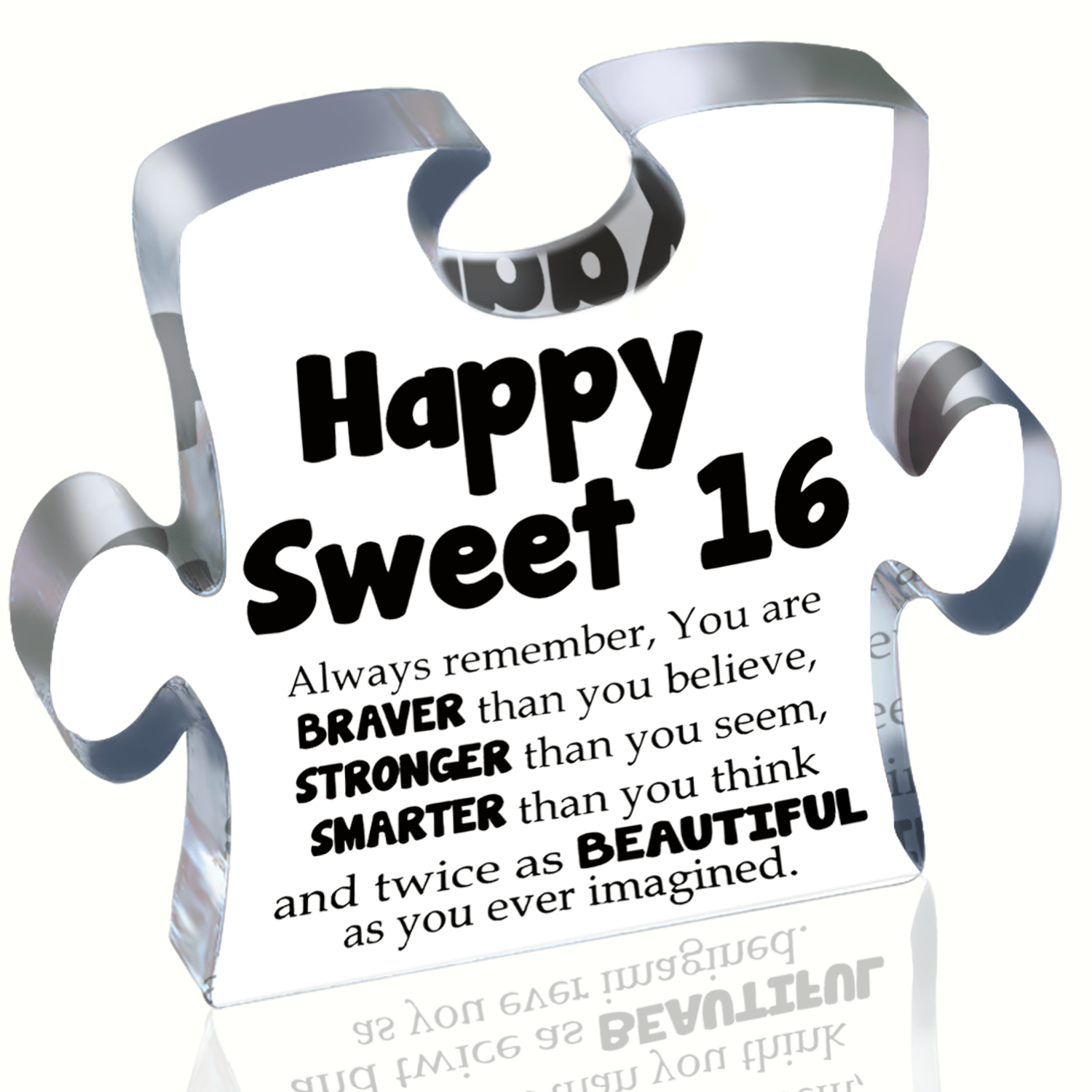 Happy Sweet 16 Acrylic Puzzle Block – Versatile Engraved Decorative Figurine, Ideal 16th Birthday Gift For Daughter From Parents, Suitable For Various Room Types – No Electricity Needed Happy Sweet 16 Acrylic Puzzle Block – Versatile Engraved Decorative Figurine, Ideal 16th Birthday Gift For Daughter From Parents, Suitable For Various Room Types – No Electricity Needed