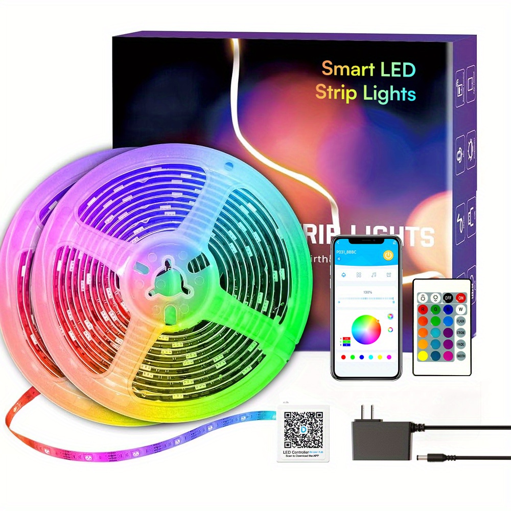Led Strip Lights Smart Light Strips App Control Remote 5050 Temu