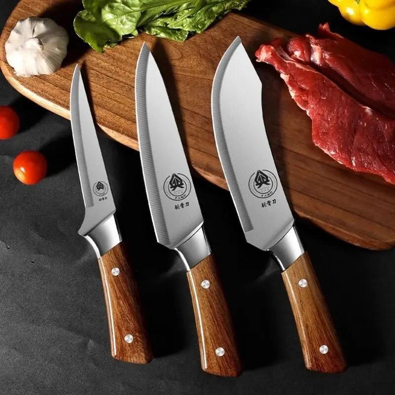 

Kitchen , 3 Pcs Steel Paring Knife Chef Knife Meat Vegetable Fruit Knife Peelig Knife Butcher Knives Cooking Tool