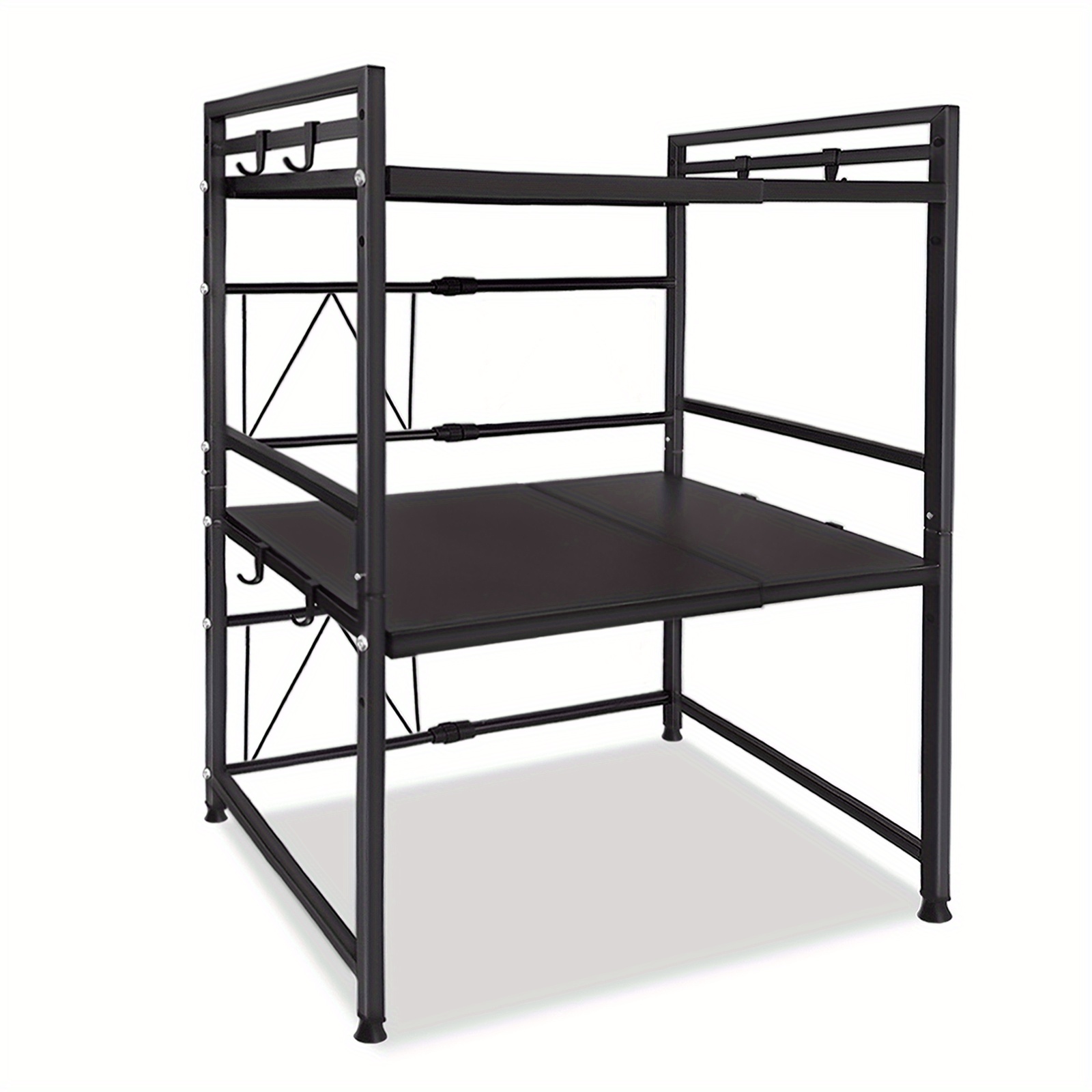 Microwave Shelf, 3-tier Extendable Microwave Stand, Microwave Holder, Kitchen Organiser Stand With Storage Space For Microwaves, Black
