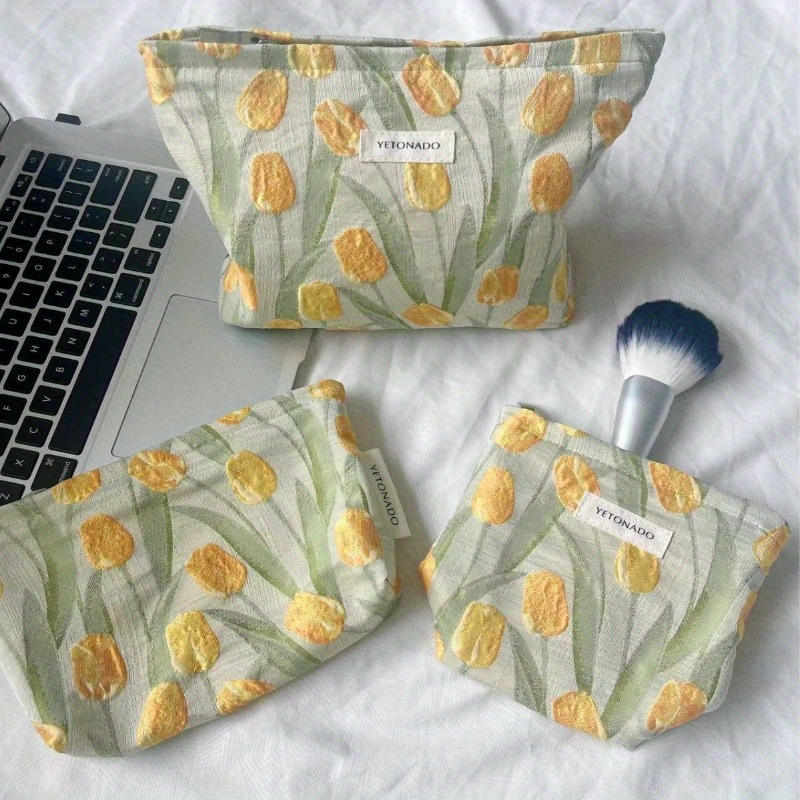 

Trousse de Maquillage Jacquard - Pochette Cosmétique Spacieuse et Portable pour Femmes, pour les et le Rangement