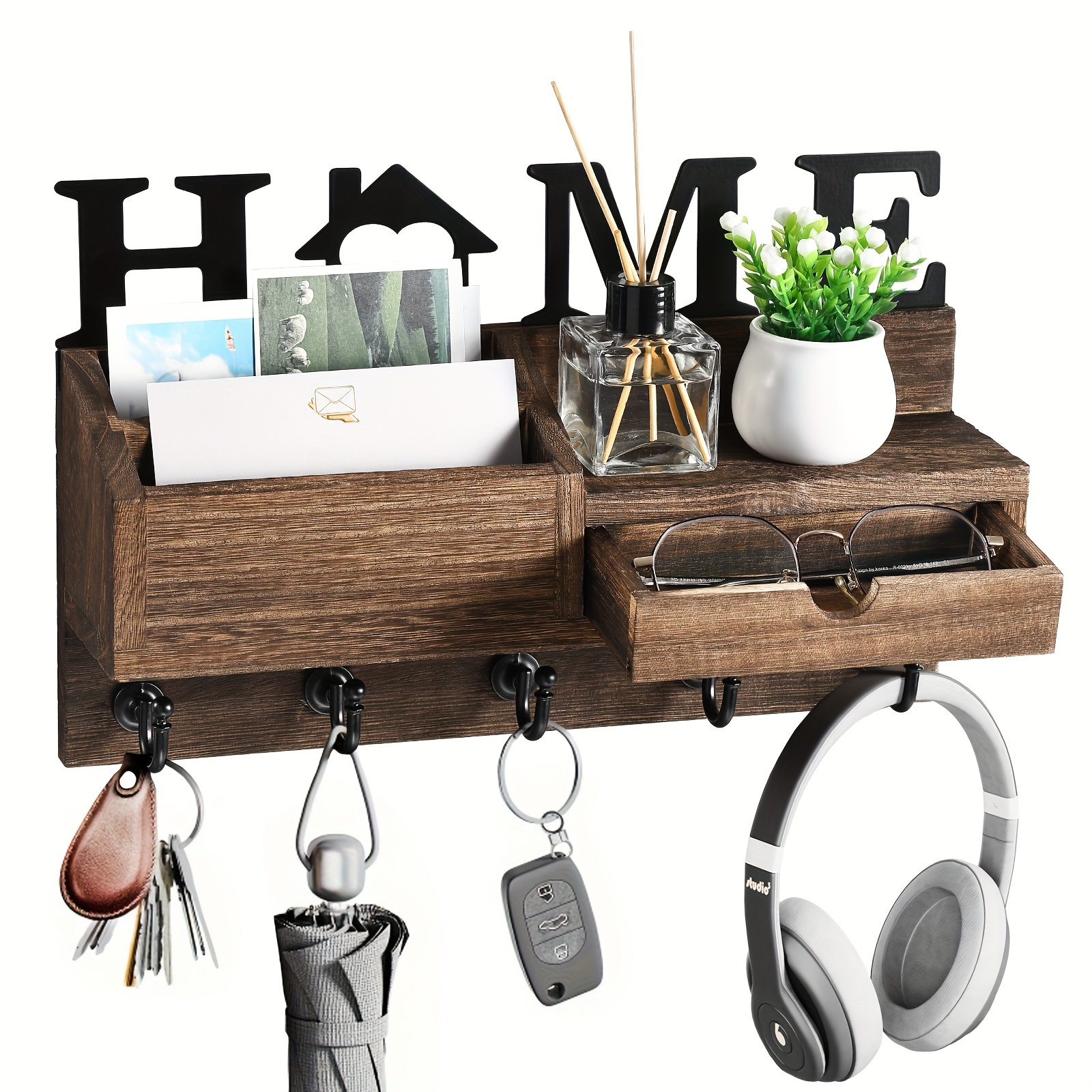 

Wooden Key Organizer, Jewelry & , Mounted - Entryway, , Hallway, To Organizer - Install