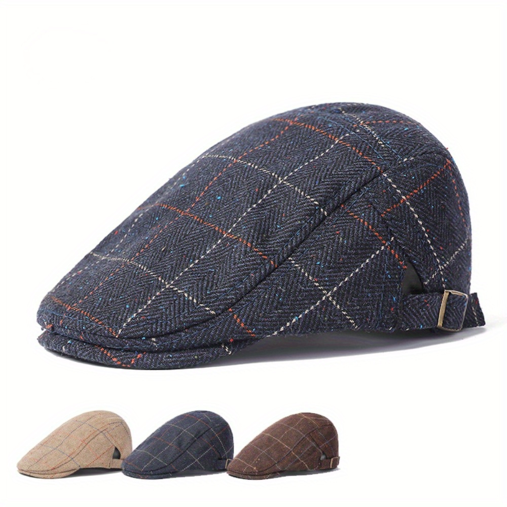 

Cap, Duckbill Hat, Checkered Cap 80% , 20% Polyester - Cap