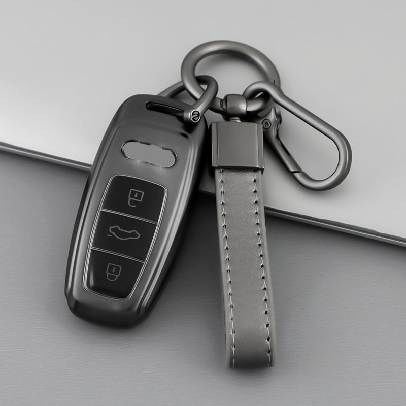 Image of Tpu Car Remote Key Fob Cover Key Fob Case With Keychain For A3 A4 B9 A6 A7 4k A8 Q5 Q8 C8 D5 Sq8 Accessories