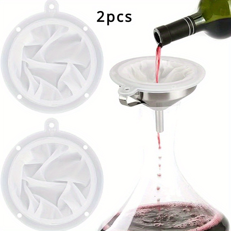 2pcs ultra thin nylon colanders wine strainers fits 5 kitchen funnel for juice milk coffee oil filtration details 0