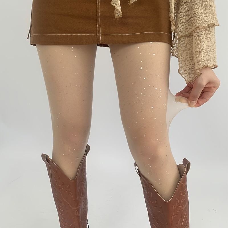 Galaxy Pattern Sheer Tights, Sexy Elastic Comfy & Breathable Pantyhose, Women's Stockings & Hosiery