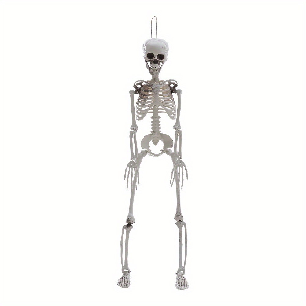 TEMU 1pc, 85cm Skeleton Full Size Poseable Human Skeleton Realistic Bones Scary Halloween Party Prop Haunted House Decor