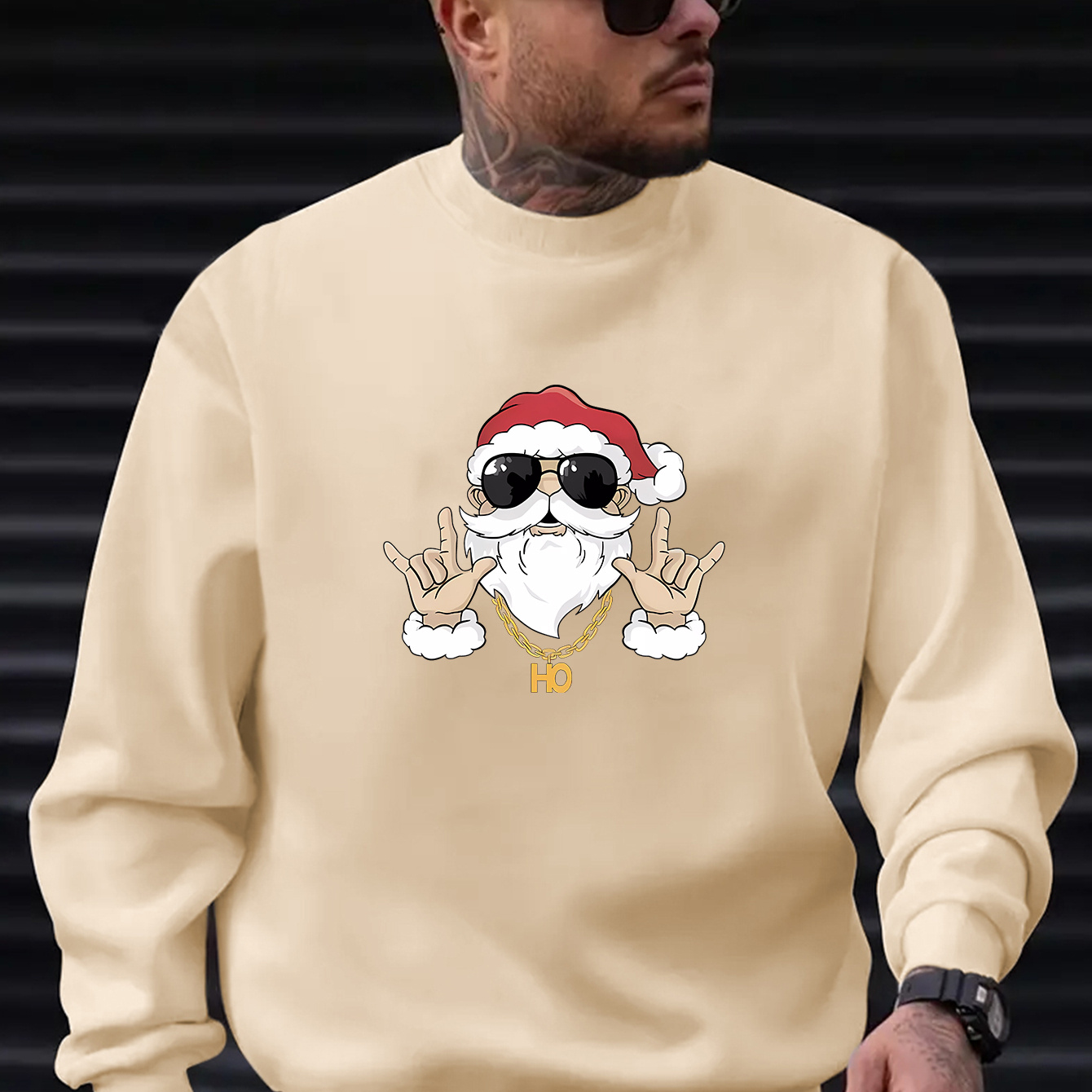 

Men's Christmas Print Sweatshirt - Casual Long Sleeve Crew Neck Pullover, Fall & Winter