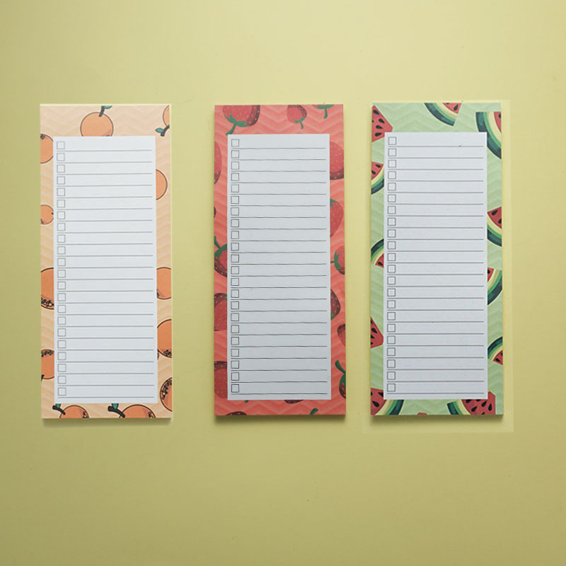 

3 Fruit Magnetic Tear-off Notebooks Refrigerator Magnetic Shopping List Daily Planner Memo List Task List 50 Sheets/book