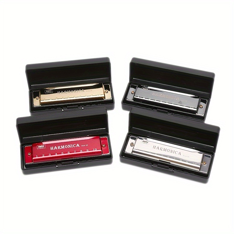 

Premium Titanium Alloy 10-hole Harmonica - Perfect For Beginners, Performances & Gifts | Polished Finish With Copper Core & Resin Accents