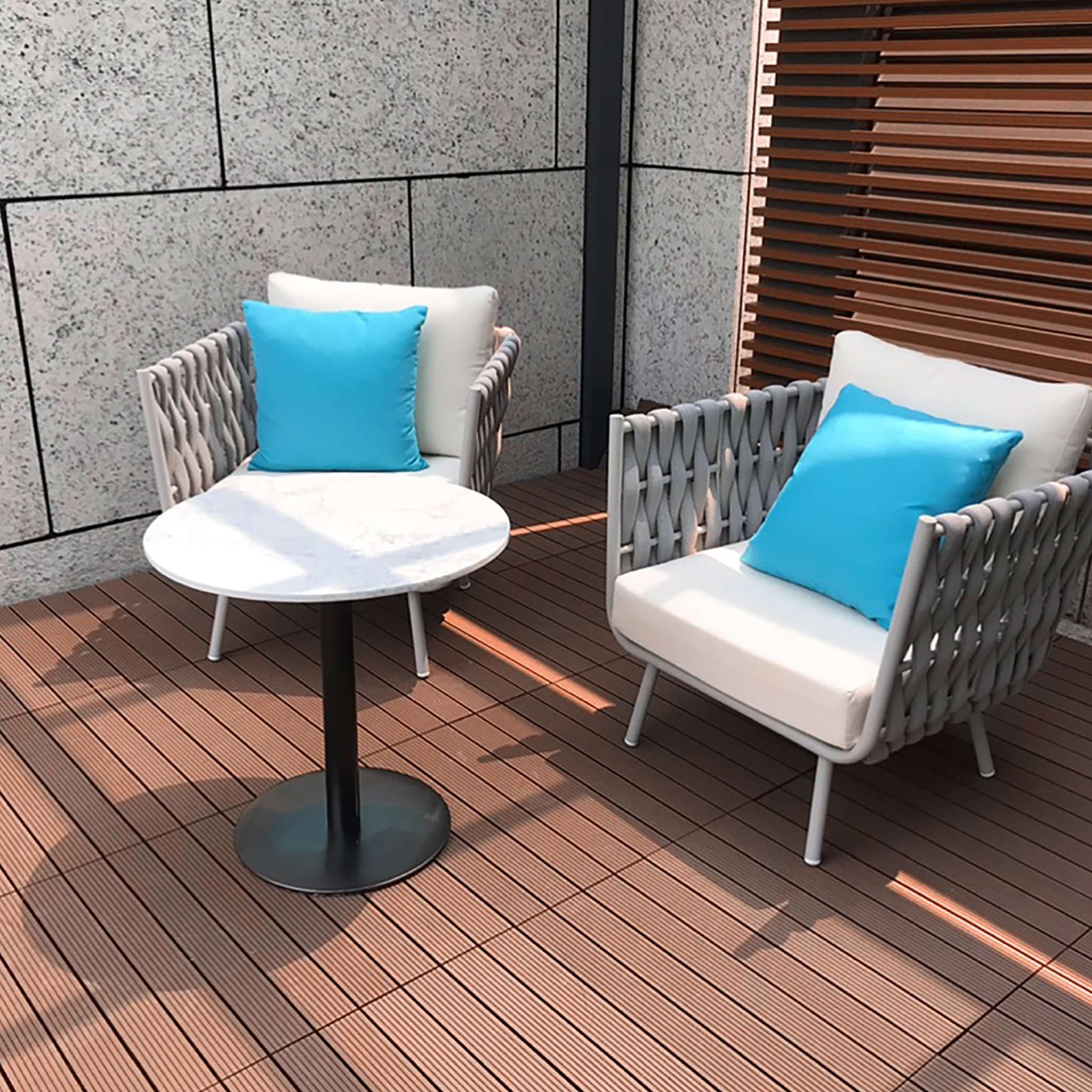 Pavimentazione Esterna In WPC 30x60cm - 18 Piastrelle Marroni Antiscivolo - Foto 9