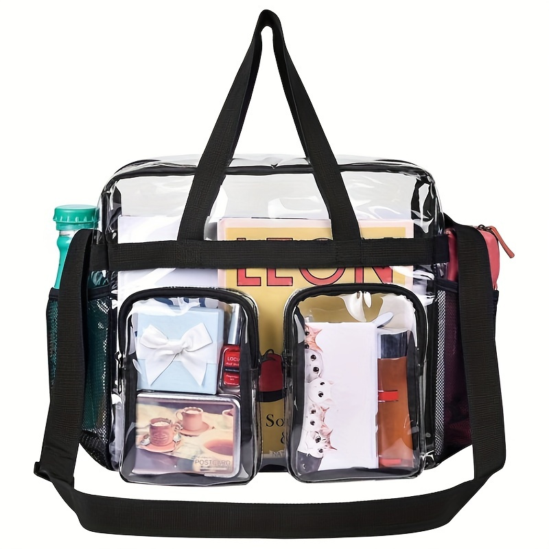 

Fashionable Clear Pvc Crossbody Bag - Water-resistant With Multiple Pockets - Versatile Tote For Beach, Sports, - Stadium Approved, & Trendy Accessory