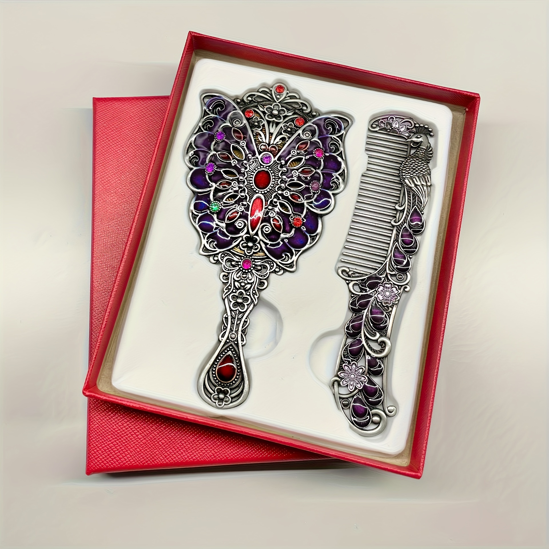 

2pcs/ Set And Comb Set Decorative Comb Portable Makeup Comb ( )