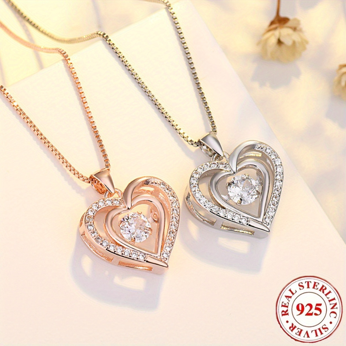 

925 Sterling Silver Love Beats Heart Pendant Premium Design Spiritual Necklace, Holiday Gift