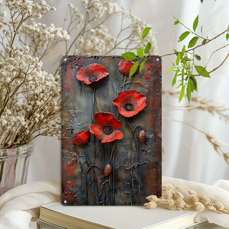 

Red Poppy Aluminum - Decor For , , , - , - 8x12