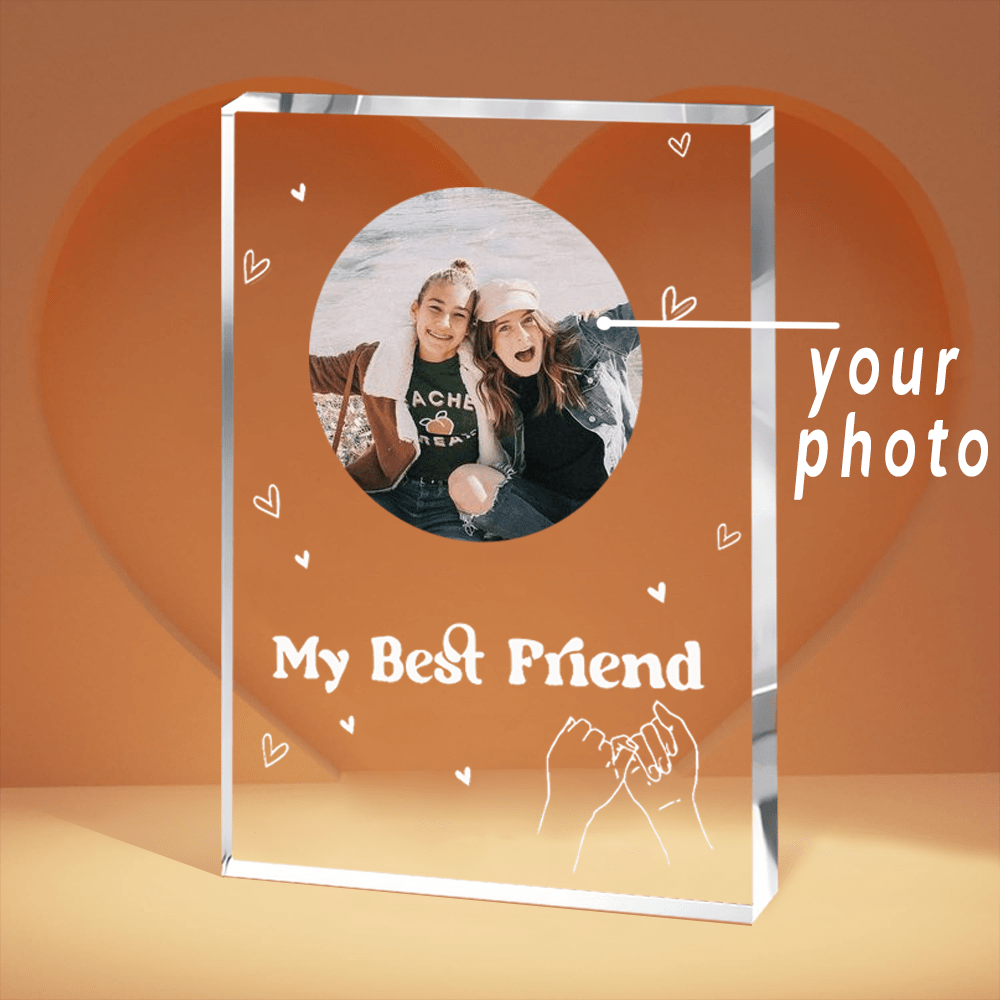 

1pc, 14.5x10cm Plaque Photo Personnalisée, Cadeau pour Meilleur Ami, photo avec des amis, Acrylique avec Photo, Cadeau de Diplôme, Anniversaire, Cadeau d'Anniversaire, Mariage, Photo Personnalisée