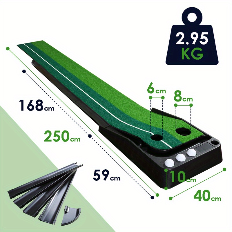 E-shop Golf Putting Matte Auto Ball Return Training tragbar 2.5 m Fan Drei Bälle Putting-Bereich für lässigen automatischen verschleißfesten Golf Tee