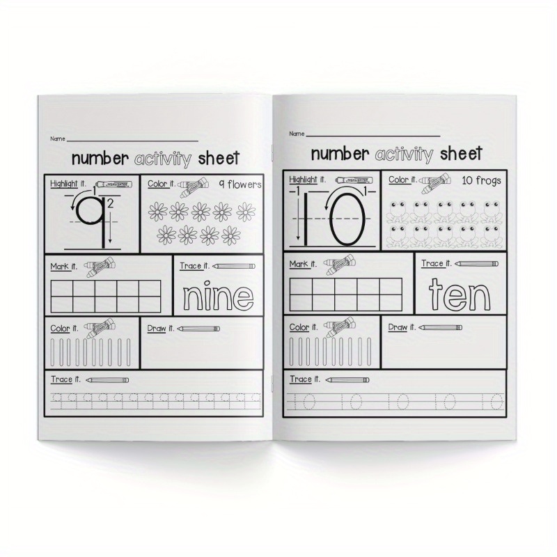 1pc Kids Educational Number Activity Book by ZHIDIAN INTERNATIONAL ? English Pre-K Handwriting Practice Workbook, Number Formation Sheets for Ages 5+, Publication Date 2024-05-01