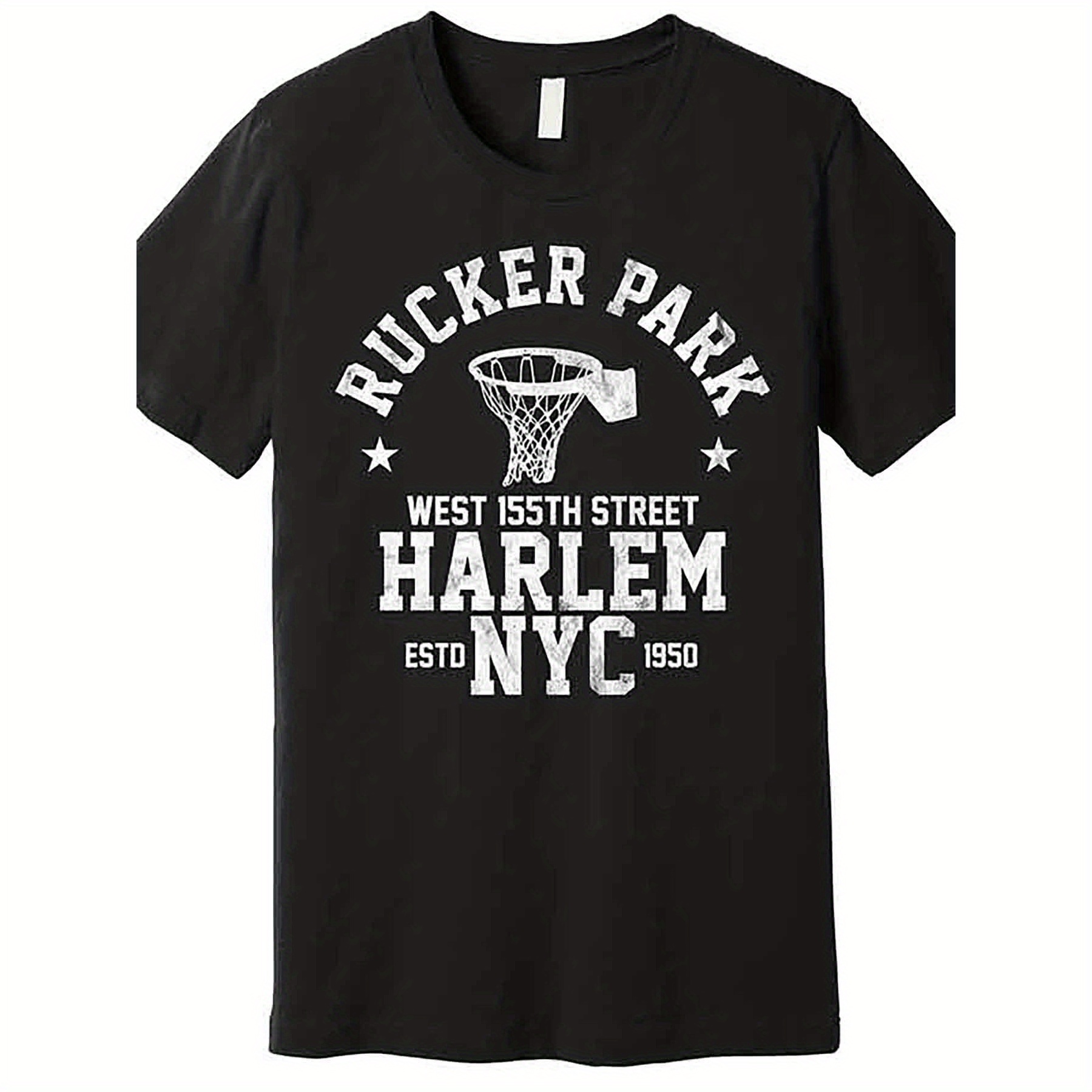 

Rucker Park New York Street Basketball Premium T-shirt 228239 Funny Men's Short Sleeve Pattern T-shirt Series Black Aa