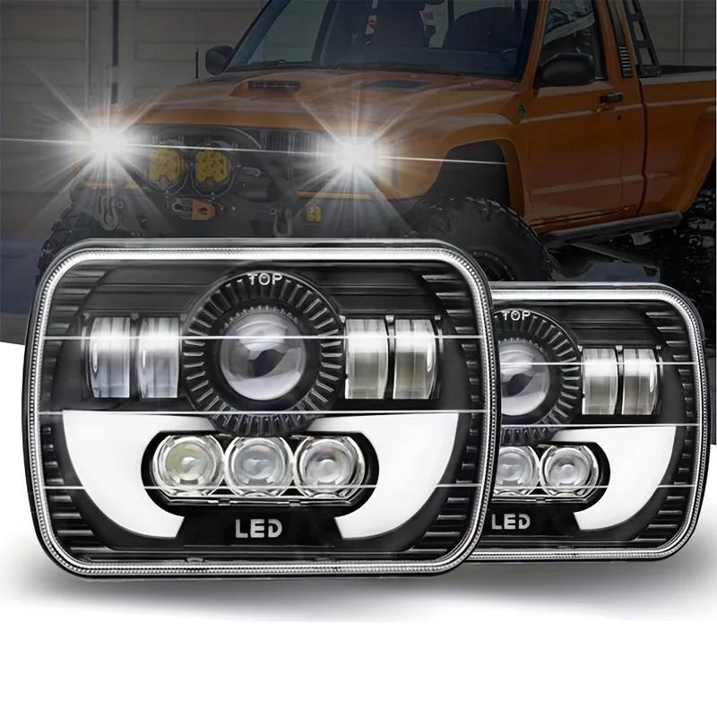 

Led Square Headlight For Vehicles: 3000+ Lumens, Led Sauna Light, Mustang Style, Led Lettering, 7-pin