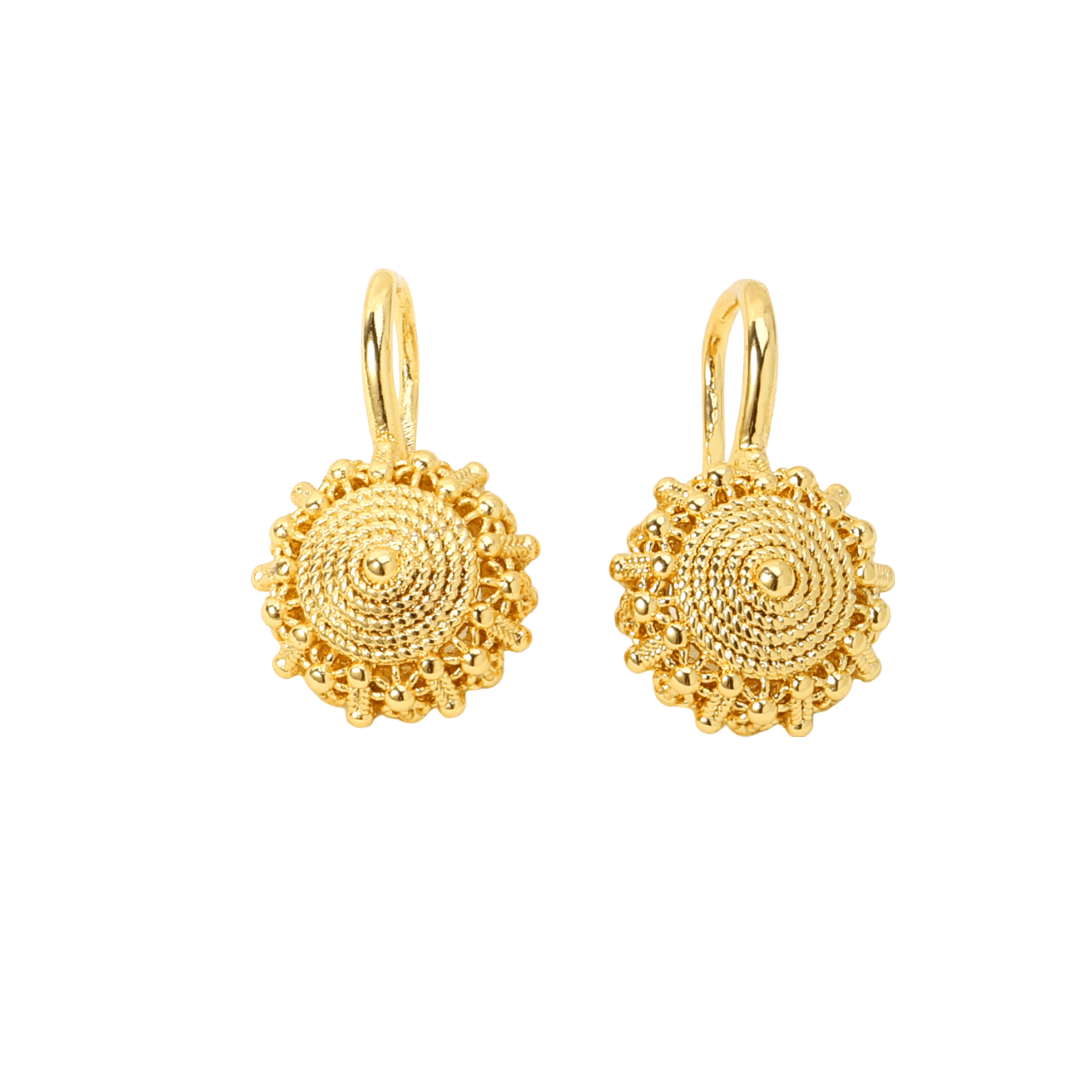 

Tribal Style 18k Gold-plated Copper Hoop Earrings With Moissanite Detail - Versatile Daily Wear And Gift-ready Fashion Accessory