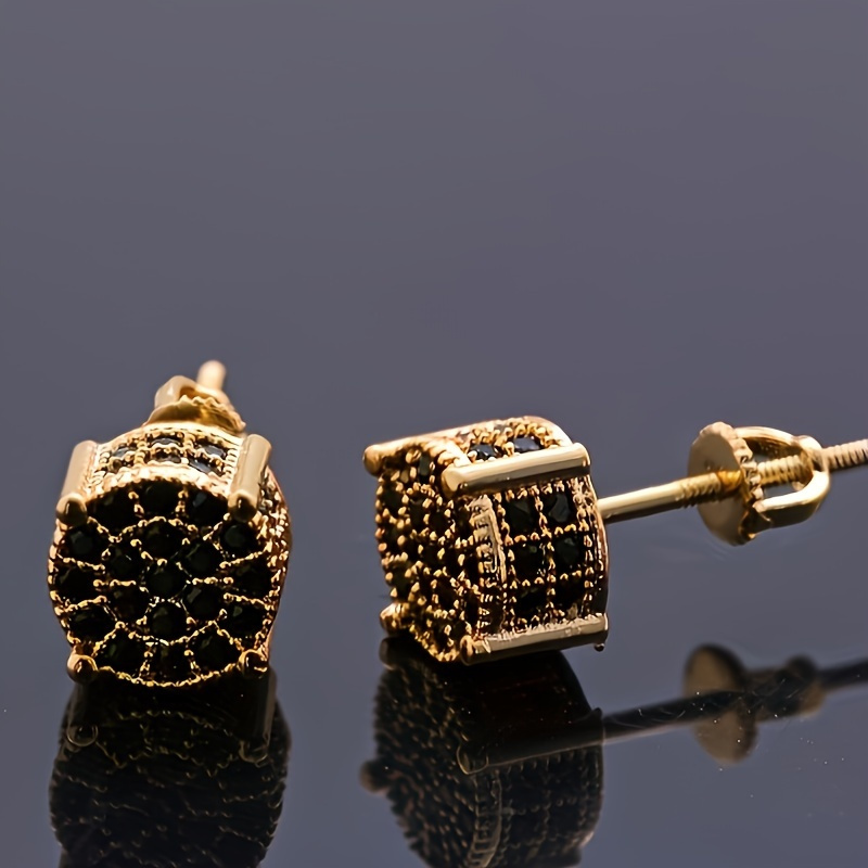 TEMU Delicate Earrings, High-end Black Earrings, Hip Hop Ear Accessories, Gifts, Party Takeout, Gift Box