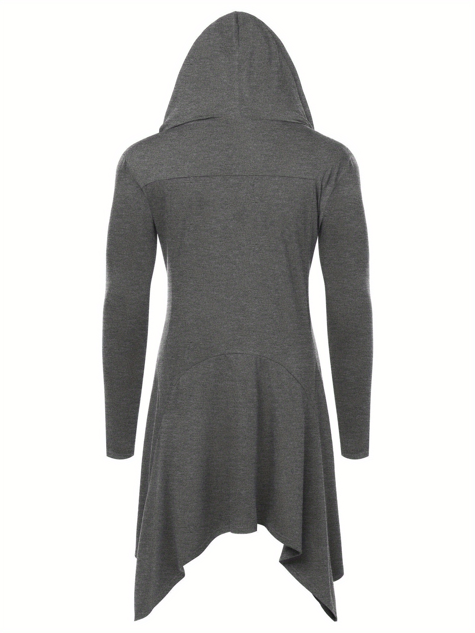 long hooded cardigan ruffle shawl collar open front - Temu