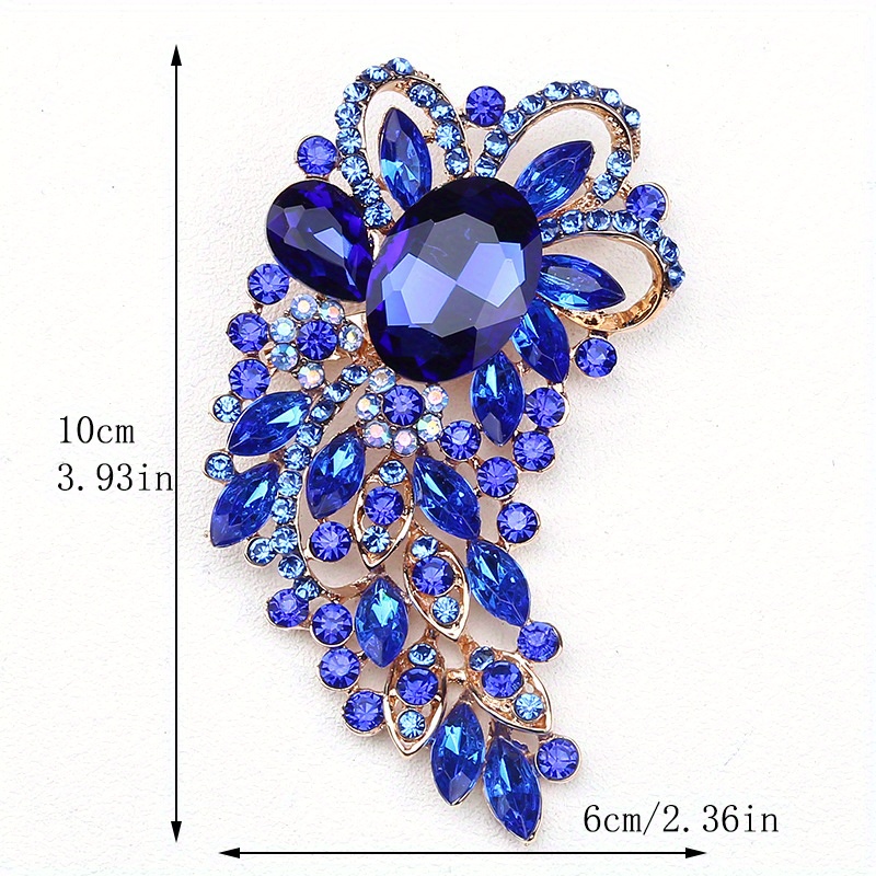 

Elegant Luxury Rhinestone Brooch - Irregular Shaped Large Alloy Glass Pin - Exquisite Versatile Fashion Accessory For Women