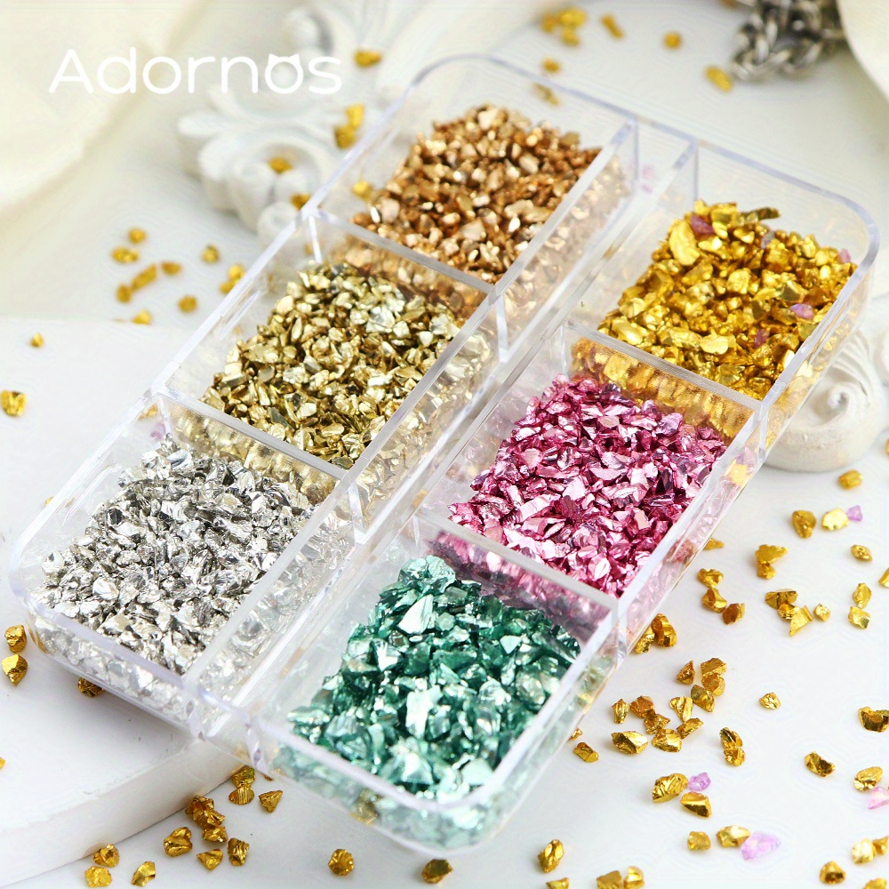 Image of Metallic Color Crushed Glass Stones Resin Filling Irregular For Epoxy Resin Mold Coasters Keychains Halloween Christmas Crafts Decoration