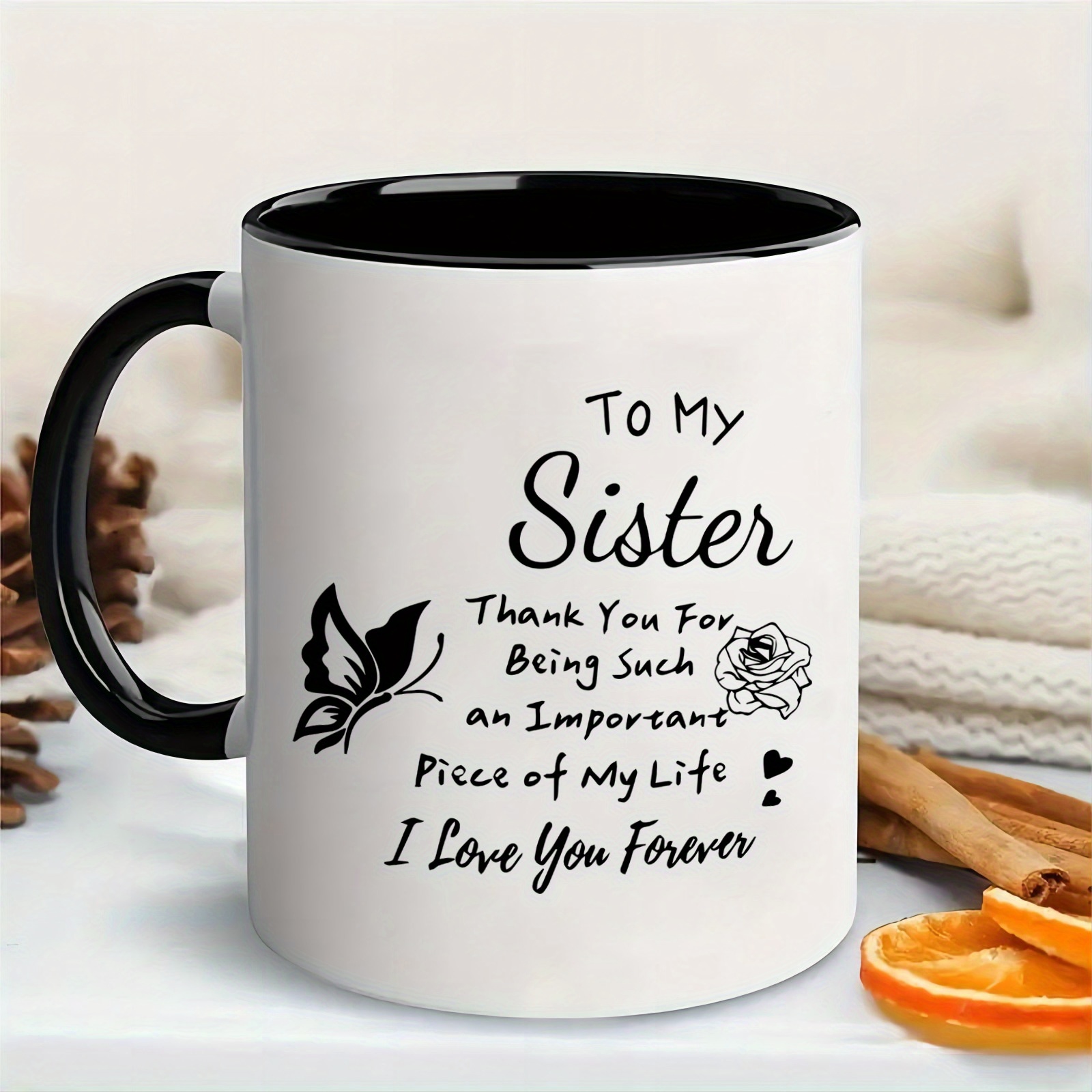 

To My Sister Mug - 1pc 3a Inspirational Appreciation Novelty Cup - For , Christmas &