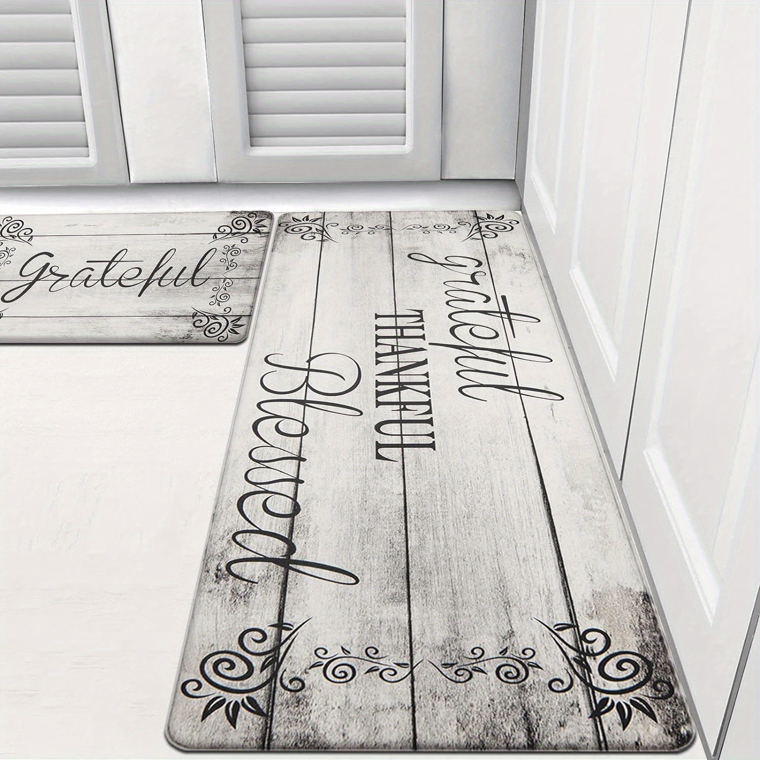 TEMU Anti Fatigue Kitchen Mat Set Of 2 Non Slip Cushioned Kitchen Mats For Floor Farmhouse Kitchen Rugs And Mats Set Standing Desk Mat Carpet For