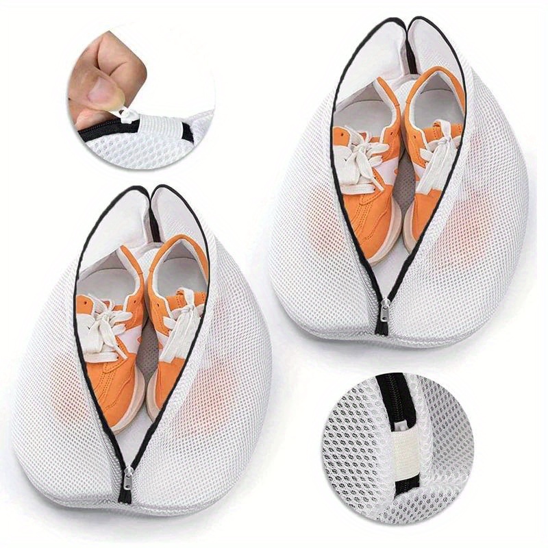 

1pc Mesh Laundry Bag Washing Machine Shoes Bag With Zips Travel Shoe Storage Bags Protective Clothes Storage Box Organizer Bags