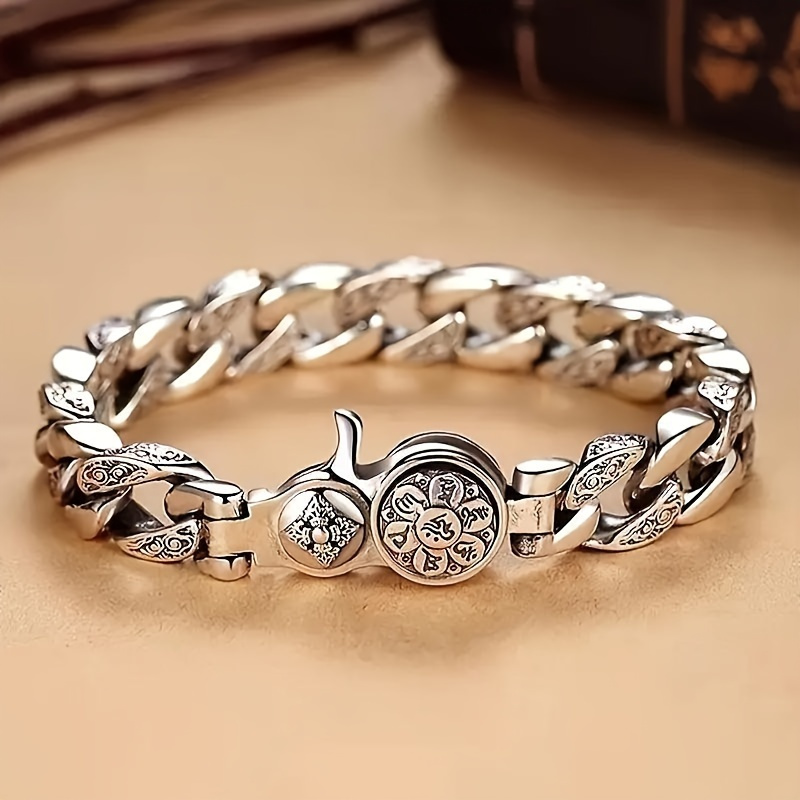 

1pc Elegant Rotatable Copper Alloy Bracelet, Vintage- With Intricate Patterns & Teapot Charm - Stylish Accessory For Casual Attire, & Non-magnetic