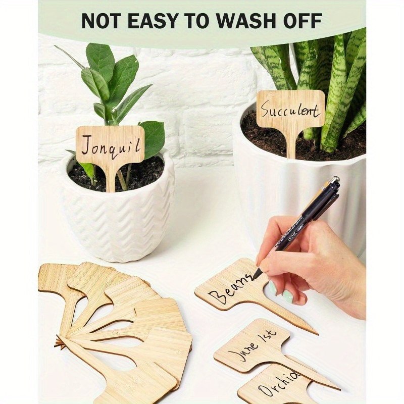 

50pcs Waterproof Tags With Marker Pen - T-type Labels For Outdoor & Indoor Plants, Seedlings, Vegetables