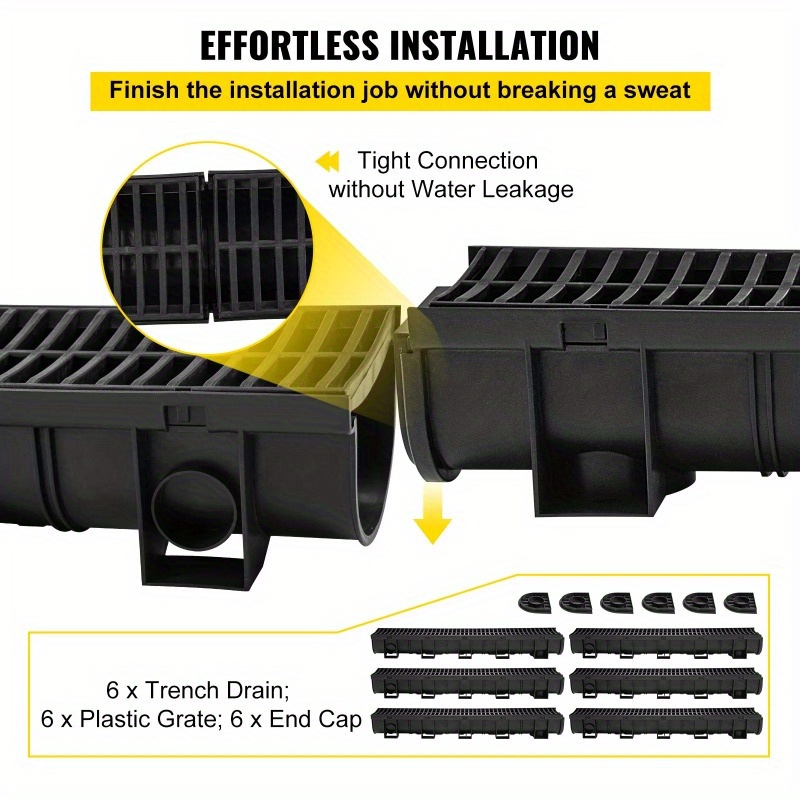 Trench Drain System Channel Drain Plastic Grate 5.9x Temu
