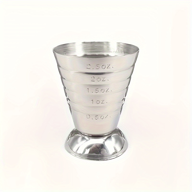 Precision-, Versatile Stainless Steel Measuring Cup With Dual Scale - 2.54oz Capacity, Perfect For Cocktails & Kitchen Use (2.17x2.76 Inches)
