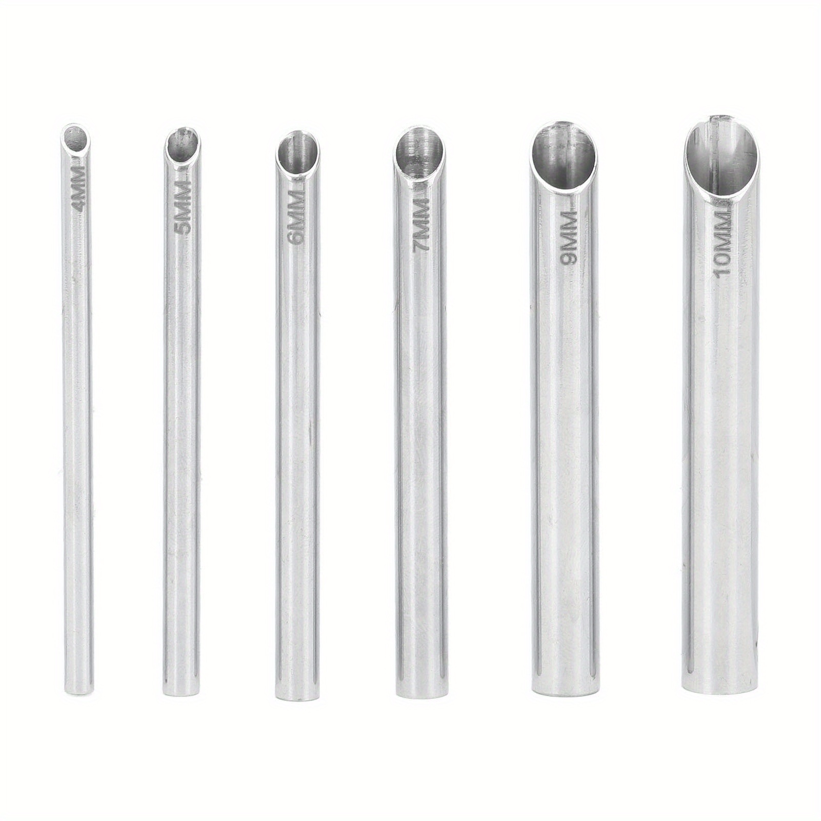 

6pcs Piercing Needles Receiving Tubes Stainless Steel Body Jewelry Piercing Receiver ( 4mm 5mm 6mm 7mm 9mm 10mm)