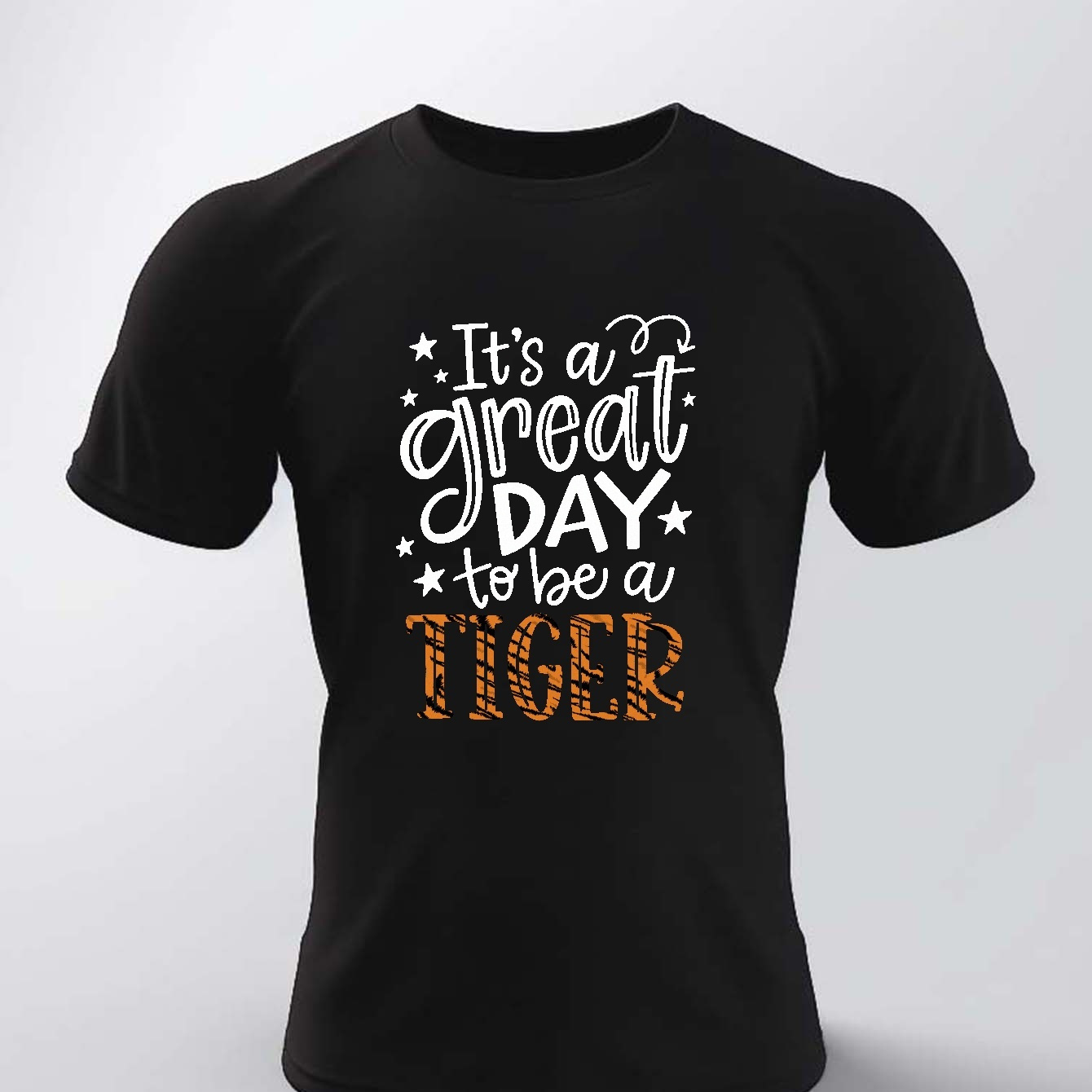 

1 Pc, 100% Cotton T-shirt, Today Is A Great Day To Be A Tiger Print T-shirt, A Men's T-shirt, A Summer Casual Short-sleeved T-shirt