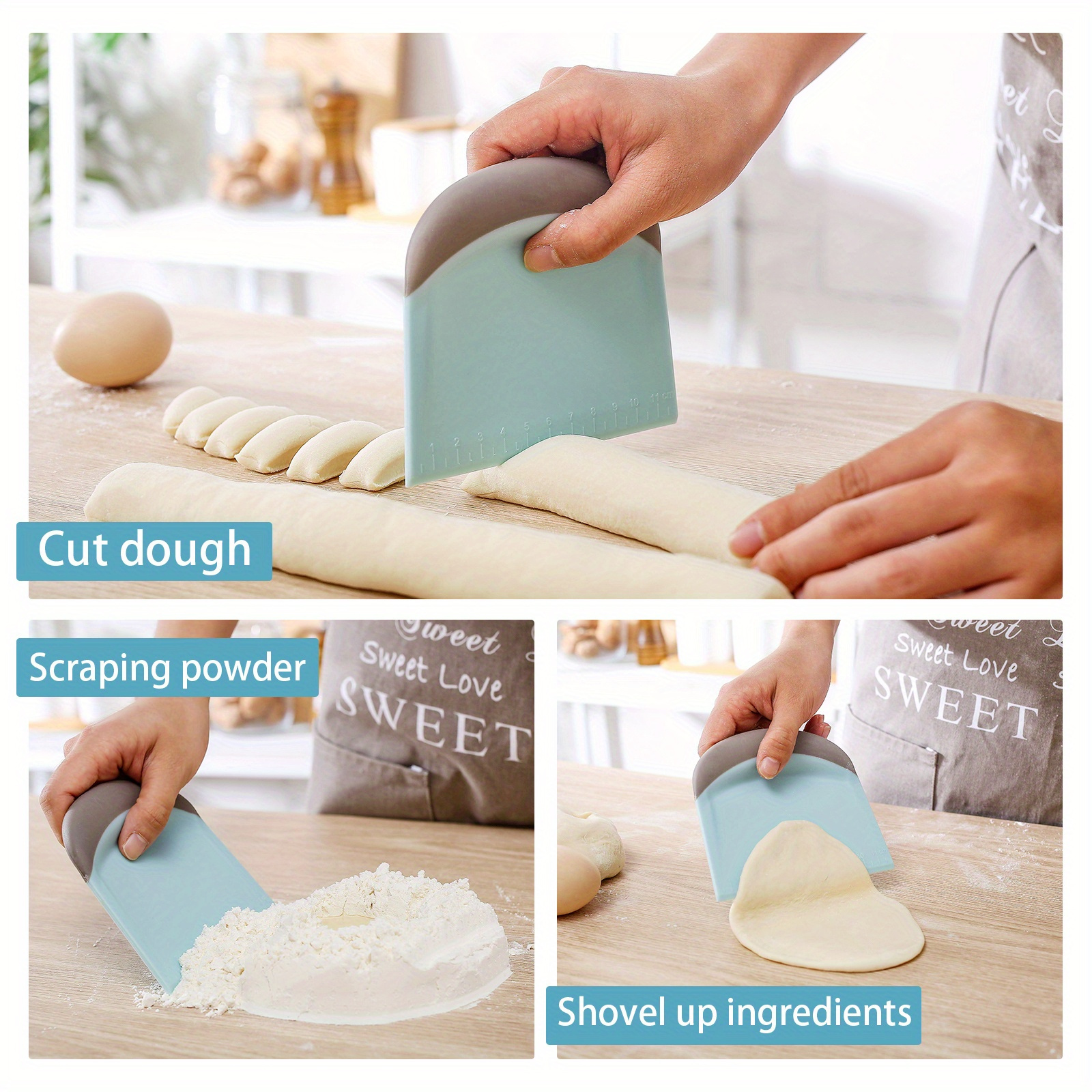 1pc ergobake plastic dough cutter with soft handle   multipurpose pastry cutter for baking essential kitchen tool for home bakers details 1