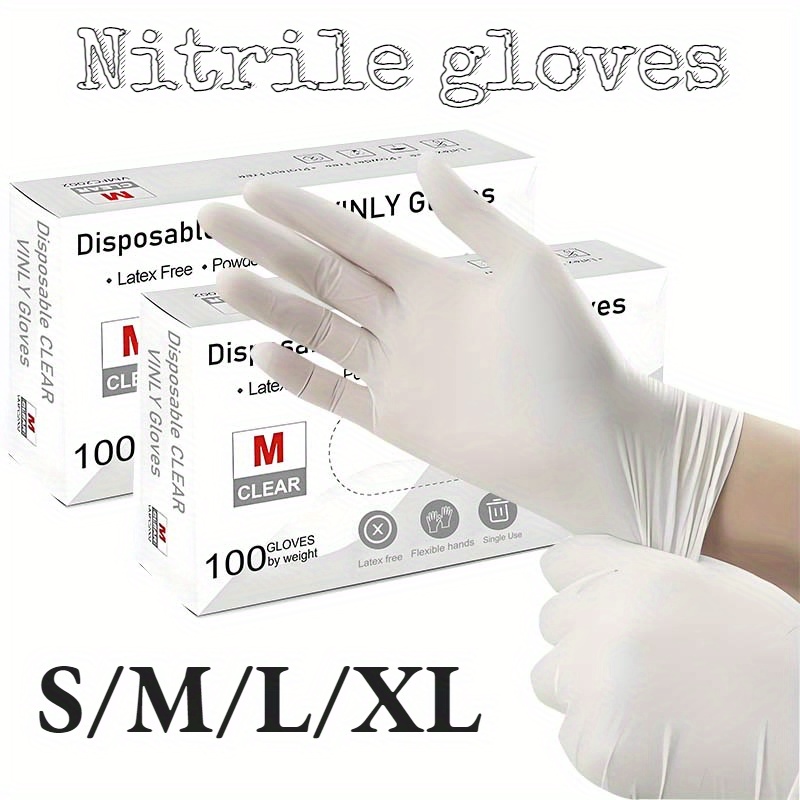 

50/100pcs Disposable Nitrile Gloves High Quality Household Gloves, Free And Free, Suitable For , , Hairdressing, And Cleaning