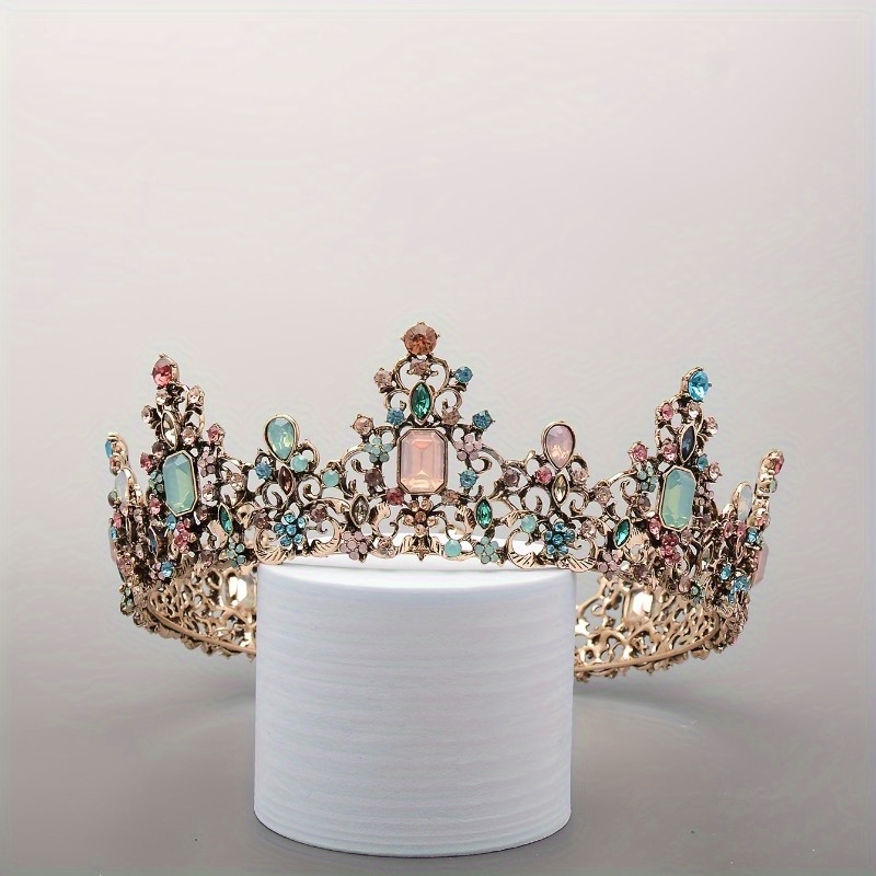 

Vintage Tiara Decor Crown Alloy Headdress For Wedding Bridal Hair Accessories For Party Prom Birthday Women