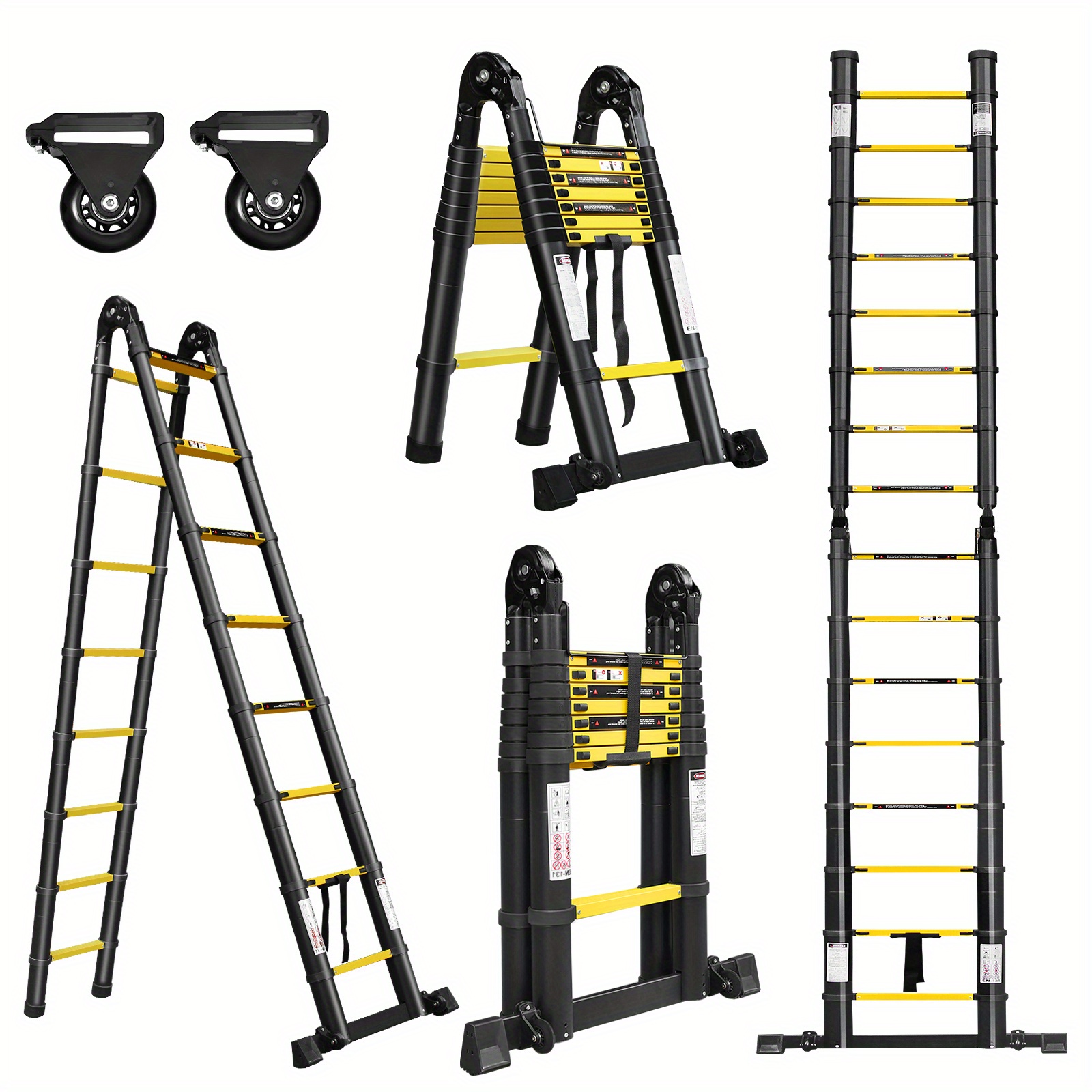 TEMU Telescopic Ladder, Aluminium Telescopic Ladder, Non-slip Aluminium Ladder, Folding Ladder, Ladder, Extendable Ladder, Telescopic Design, Ladder,
