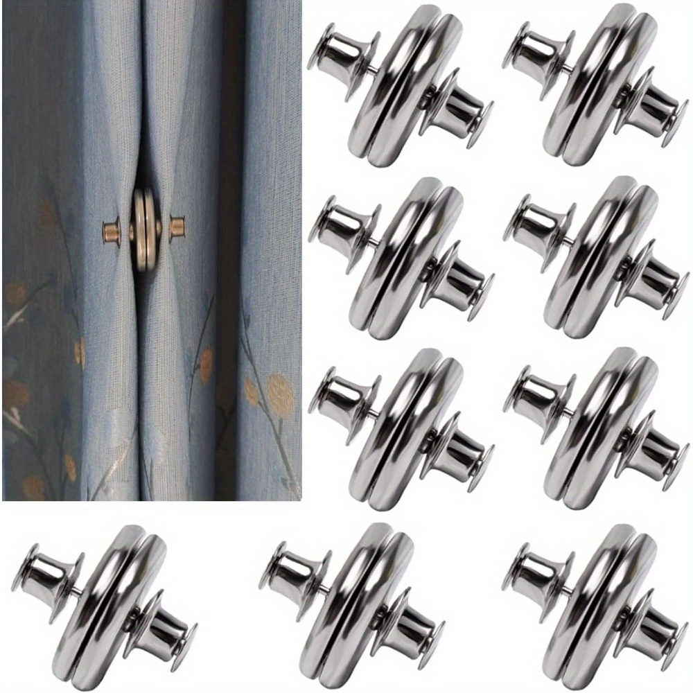 

9 Pairs Curtain Magnets Closure, Double Sided Magnetic, Multi- Magnetic Clips, Use For Fixed Curtains, Shower Curtains, Prevent Light Leaking, Adjust Trouser Waist And More