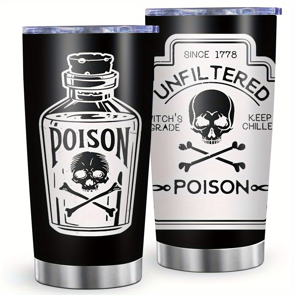 

Bottle Modle Warning Sign Prints Water Cup, 1pcs 20oz Stainless Steel Insulated Tumbler, Perfect Gift For Hot And Cold Drinks