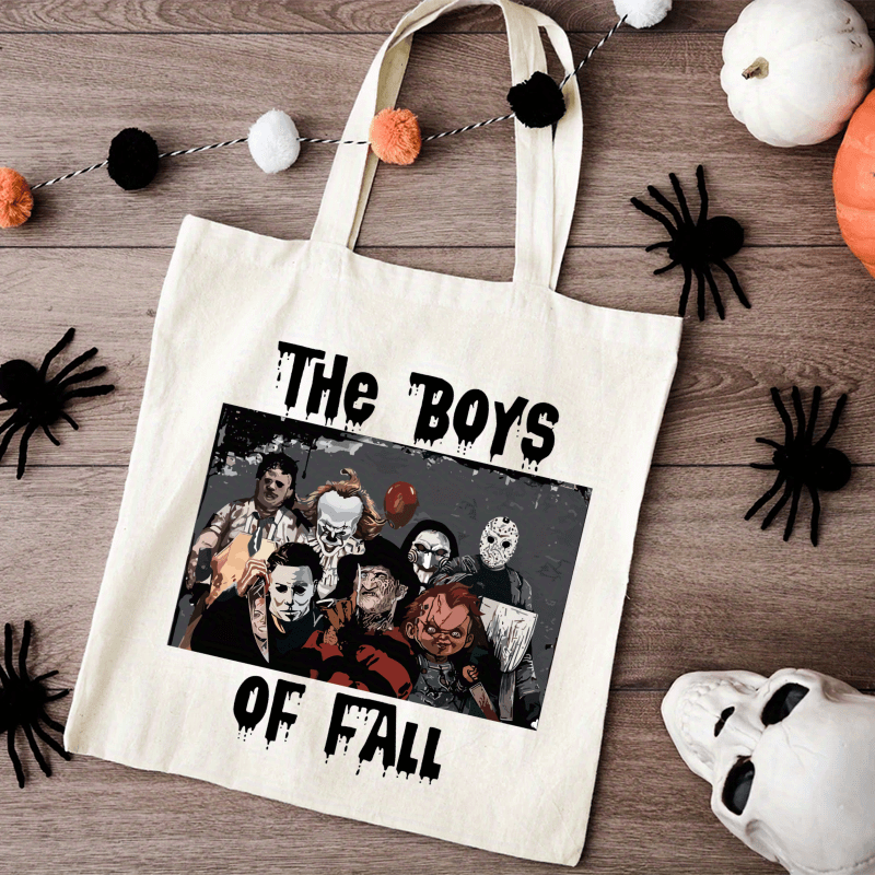 

Halloween Canvas Tote Bag - Large Capacity Handbag With Upgraded Straps For Outdoor, Picnic, Party, Travel, Shopping - Spooky Print Canvas Tote For Fall Season Gifts And Supplies